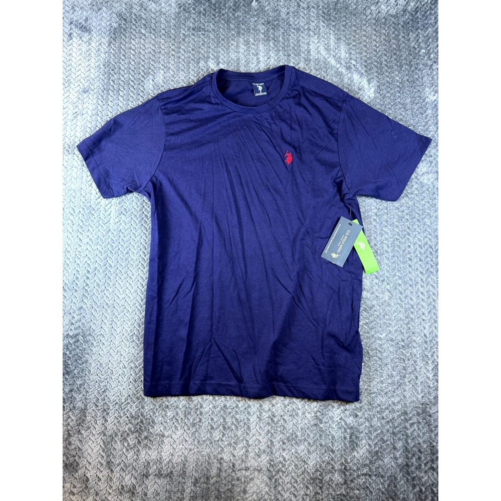 U.S. Polo Assn. Basic T Shirt Men Medium Navy Blue Cotton Crew Neck Short Sleeve